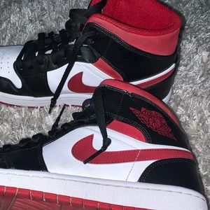 Mens Red and Black Jordan Ones